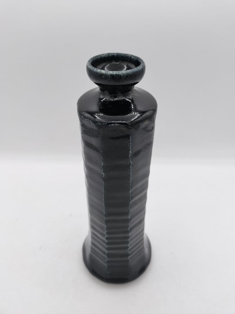 c607 花入 会寧窯変 面取 志堂 朴富元 木箱 茶道具 古物