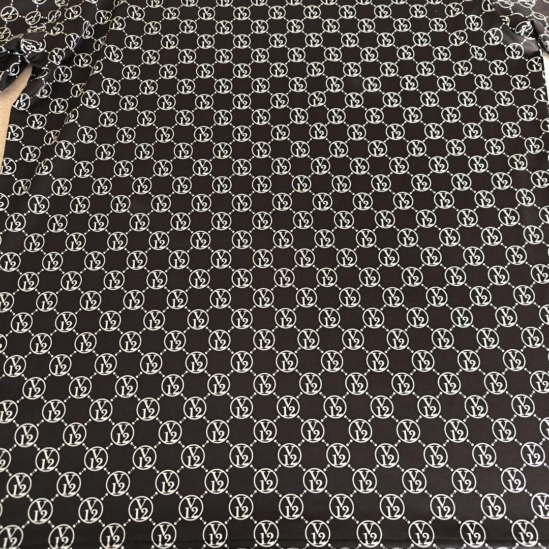 美品　V12 　ゴルフウエア MONOGRAM MOCK ブラック　L