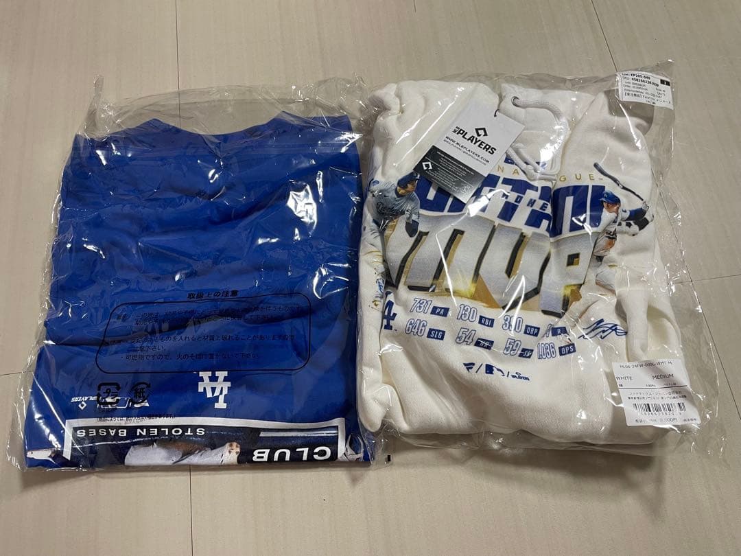 大谷翔平　50/50クラブ記念Tシャツ Mサイズ 青　新品　&トレーナー