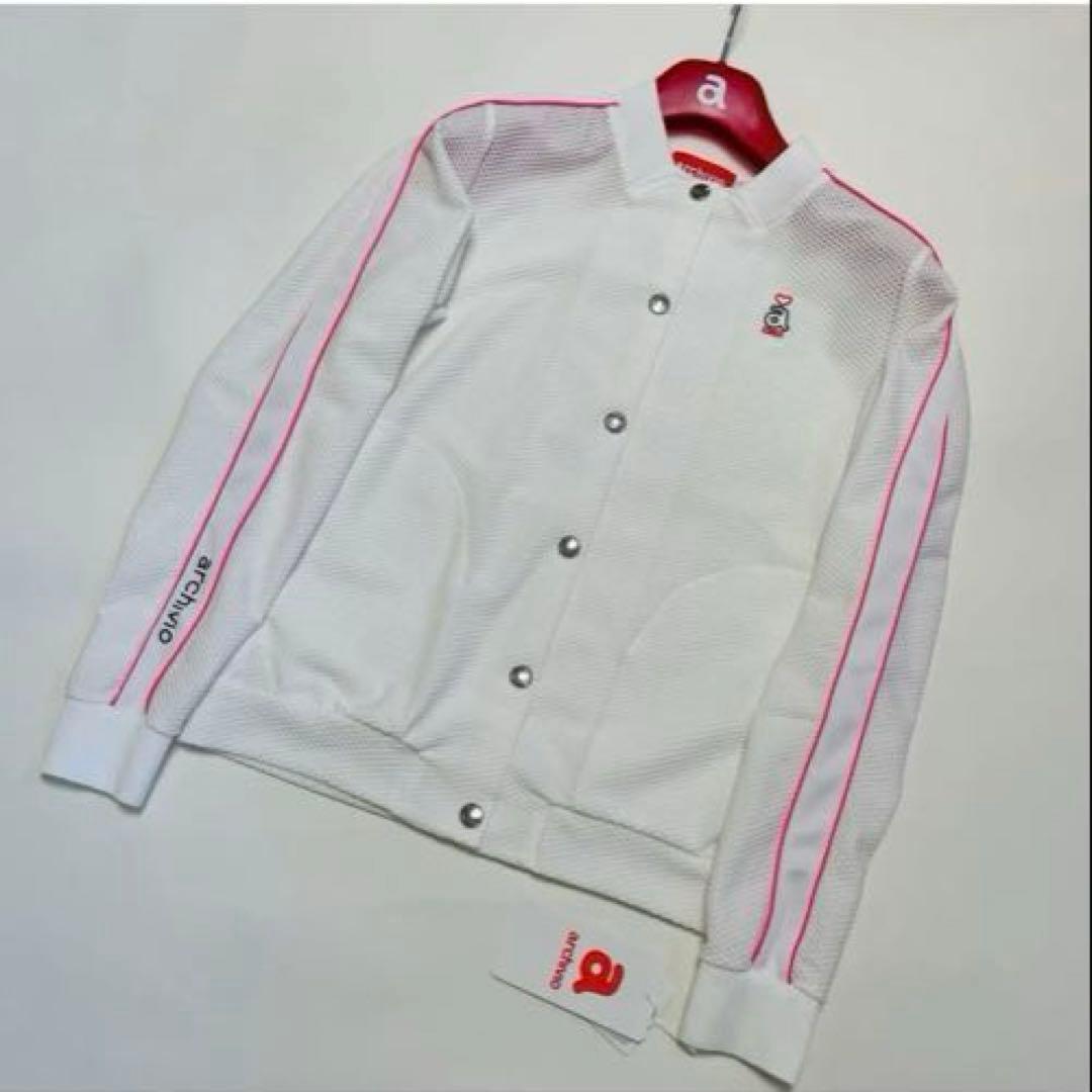 春夏アウター⛳️アルチビオ☆可愛いUVブルゾン☆白×ピンク☆新品✨️36（S）