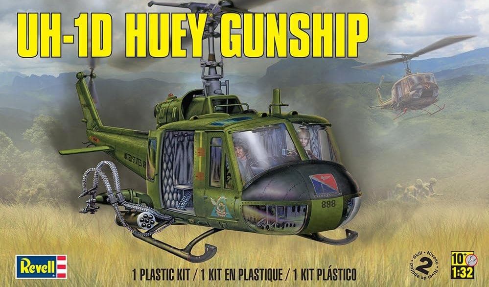 アメリカレベル 1/32 UH-1D ヒューイ ガンシップ プラモデル