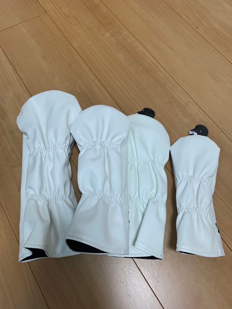 新品★waacゴルフクラブカバー ヘッドカバー 4点セットホワイト