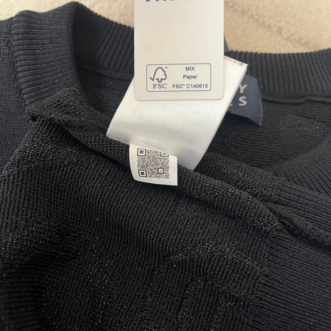 新品★31,900円 パーリーゲイツ 春夏サマーニット 濃紺×白バックロゴ 0