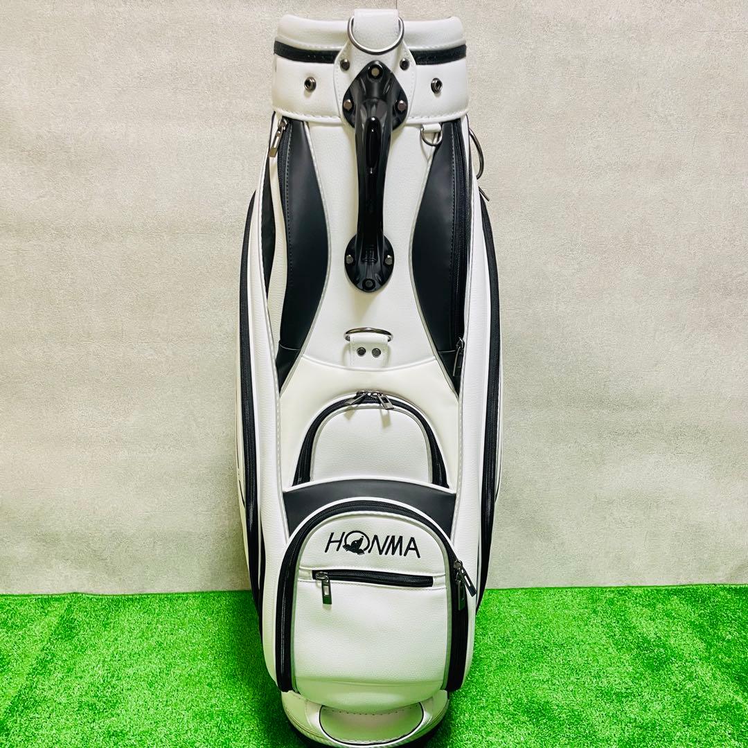 ほぼ未使用　HONMA ホンマ　モグラ　 キャディバッグ ゴルフバッグ　ホワイト