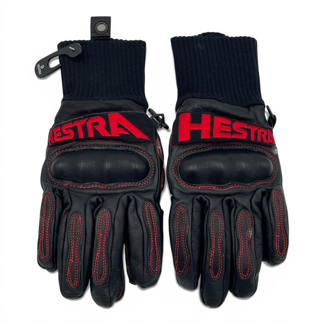 【送料無料】Hestra スキーグローブ サイズ6 黒/赤