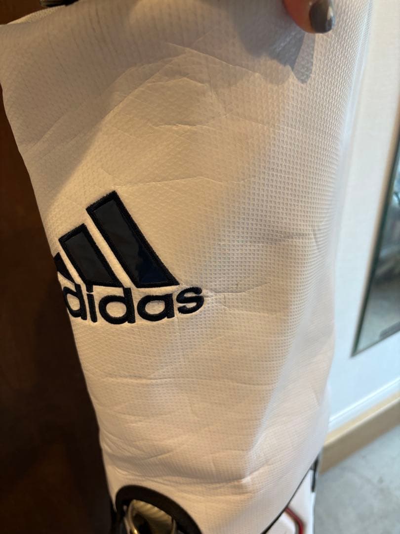 adidas アディダス ゴルフ キャディバッグ ホワイト×ネイビー　使用感あり