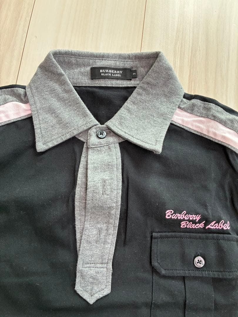 Burberry Black Label ポロシャツ ブラック/グレー