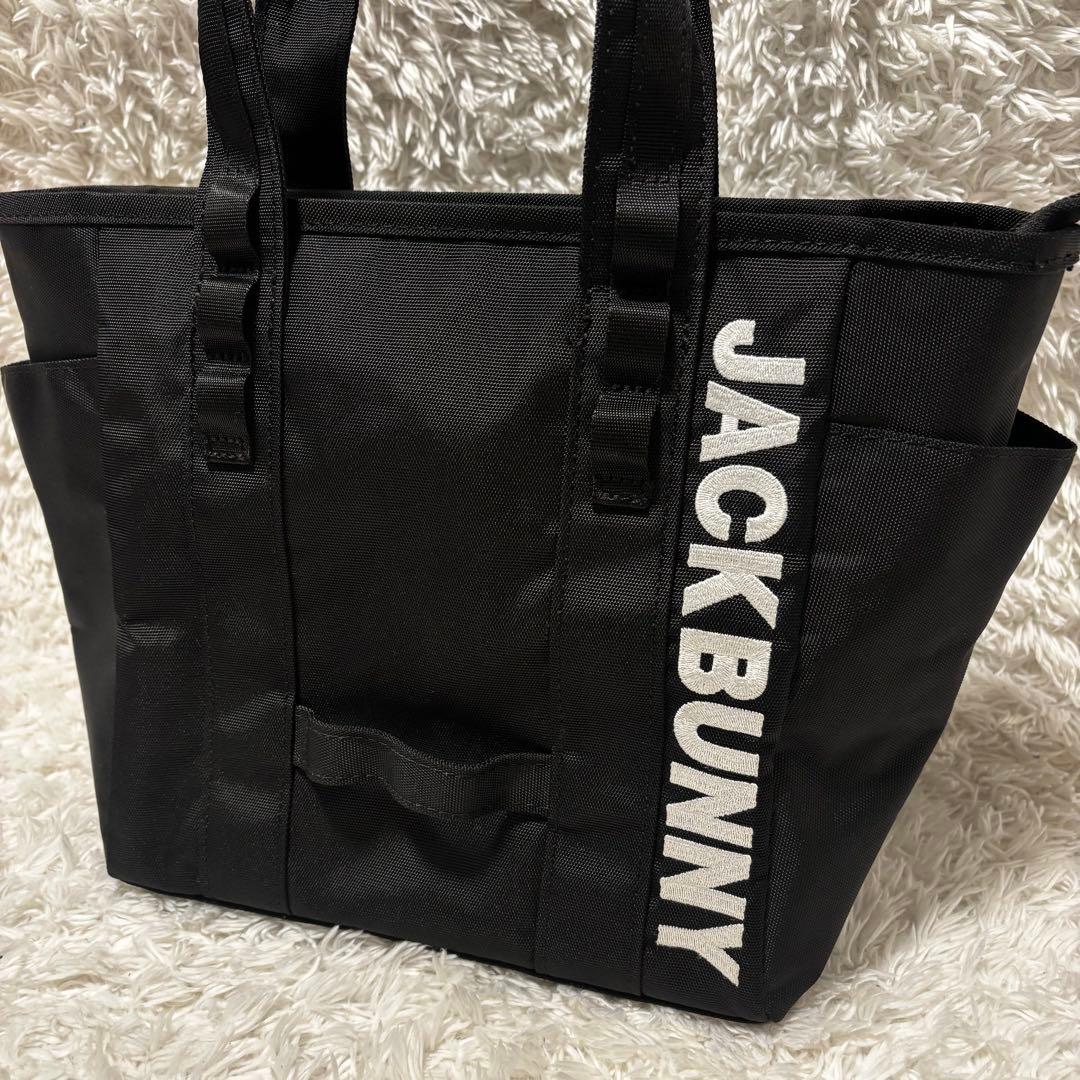 Jack Bunny!! トートバッグ キャディバッグ　黒 ロゴ 刺繍