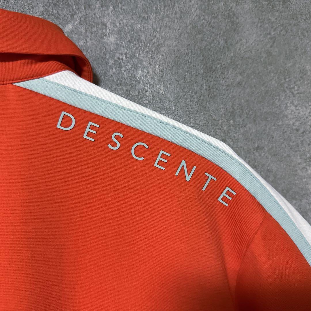 DESCENTE GOLF デサントゴルフ ロゴ ポロシャツ 半袖 オレンジ O