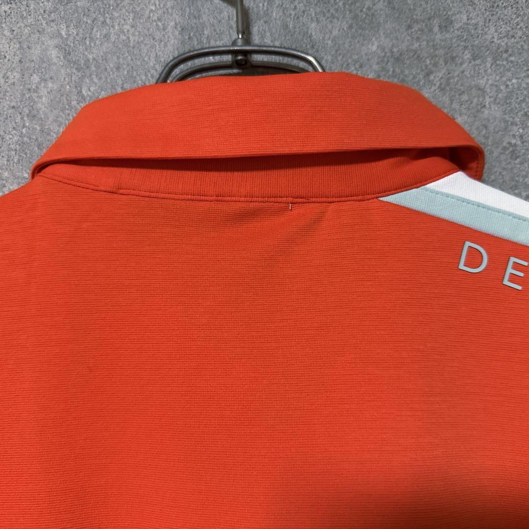 DESCENTE GOLF デサントゴルフ ロゴ ポロシャツ 半袖 オレンジ O