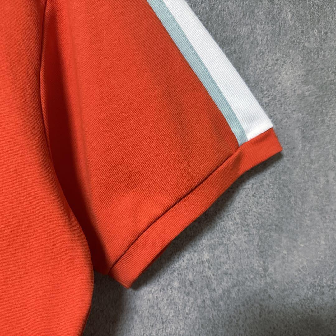 DESCENTE GOLF デサントゴルフ ロゴ ポロシャツ 半袖 オレンジ O