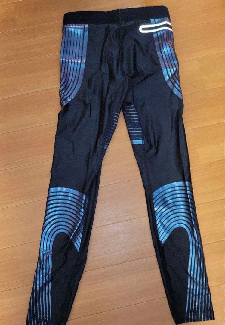 Nike DRI-FIT ストライプタイツ 黒/青