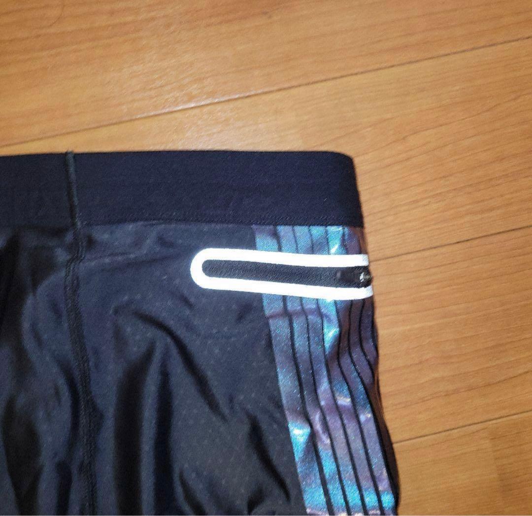 Nike DRI-FIT ストライプタイツ 黒/青
