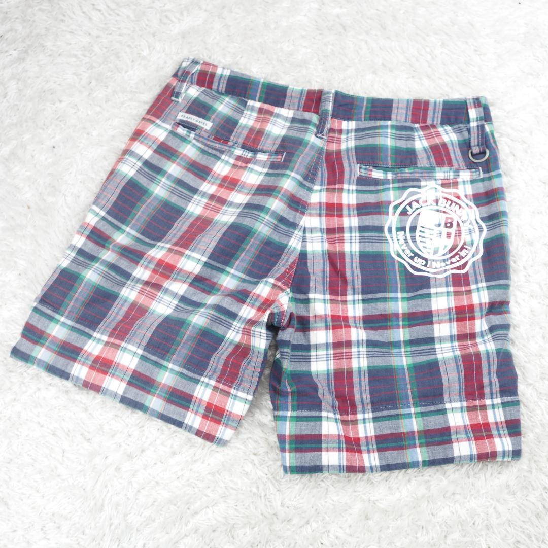 G1940*ジャックバニー☆ショートパンツ☆チェック☆ゴルフウェア☆綿☆サイズ1
