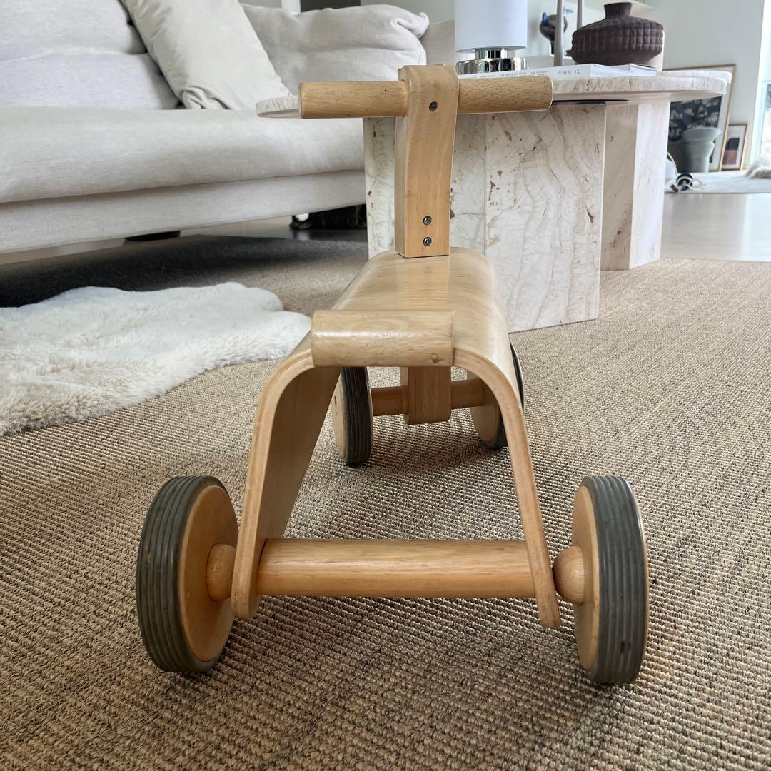 無印良品 四輪車 木製 室内用 三輪車 乗用 ナチュナル 良品 廃盤品 子供