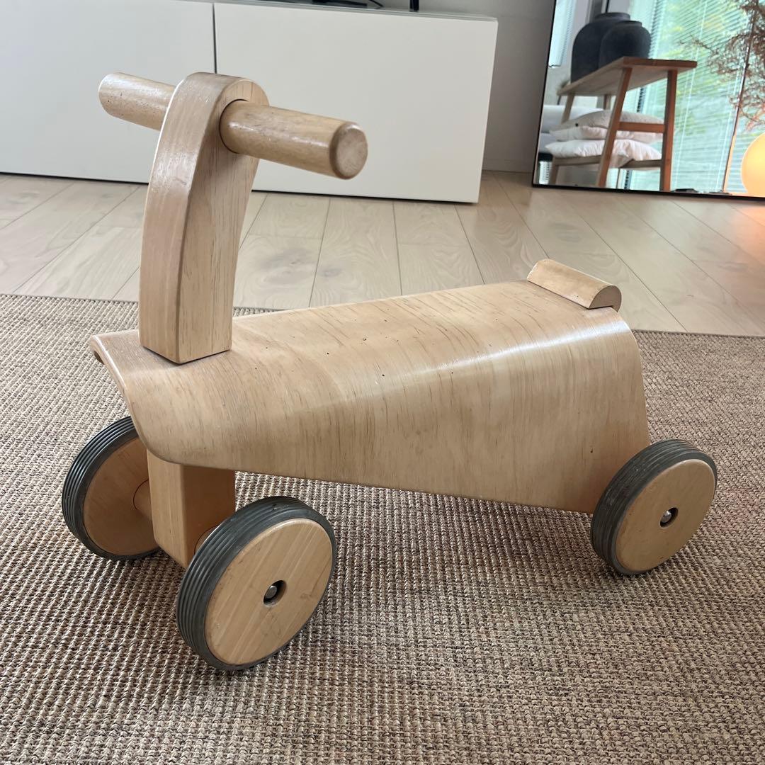無印良品 四輪車 木製 室内用 三輪車 乗用 ナチュナル 良品 廃盤品 子供