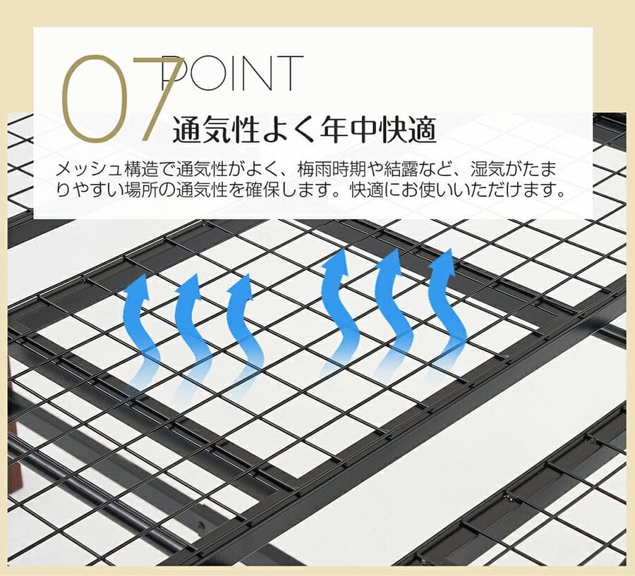 赤字セール！【高さ140cm】ロフトベッド パイプ耐荷重150kg　ブラウン