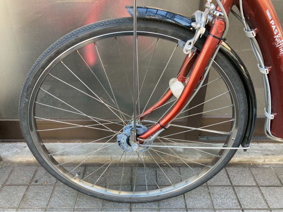 中古電動自転車 ヤマハPASラフィーニ 26インチ ワインレッド 横浜 3686