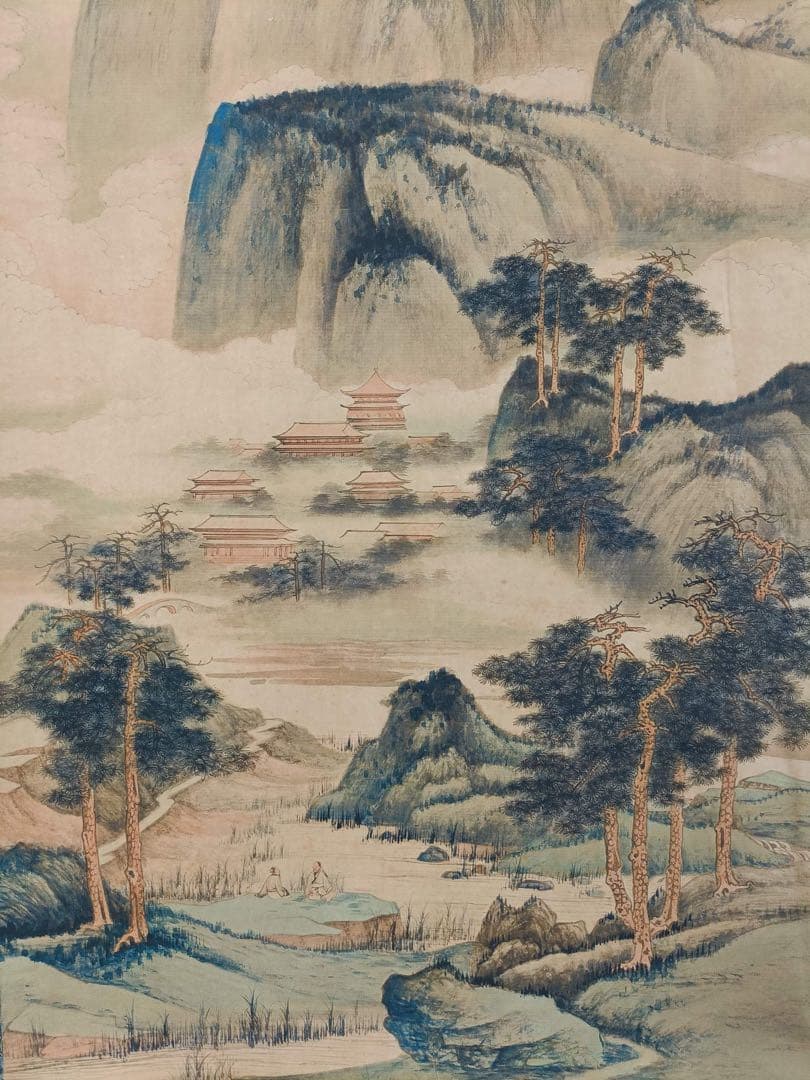 【张大千】山水 中国画 掛け軸 水墨画 和室 玄関 茶室 壁掛け 美術品