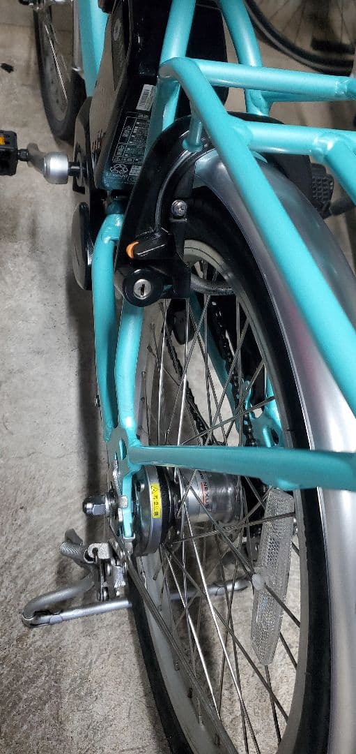 電動アシスト自転車Vivi SL20 20インチミント前カゴ付 保証書あり 美品