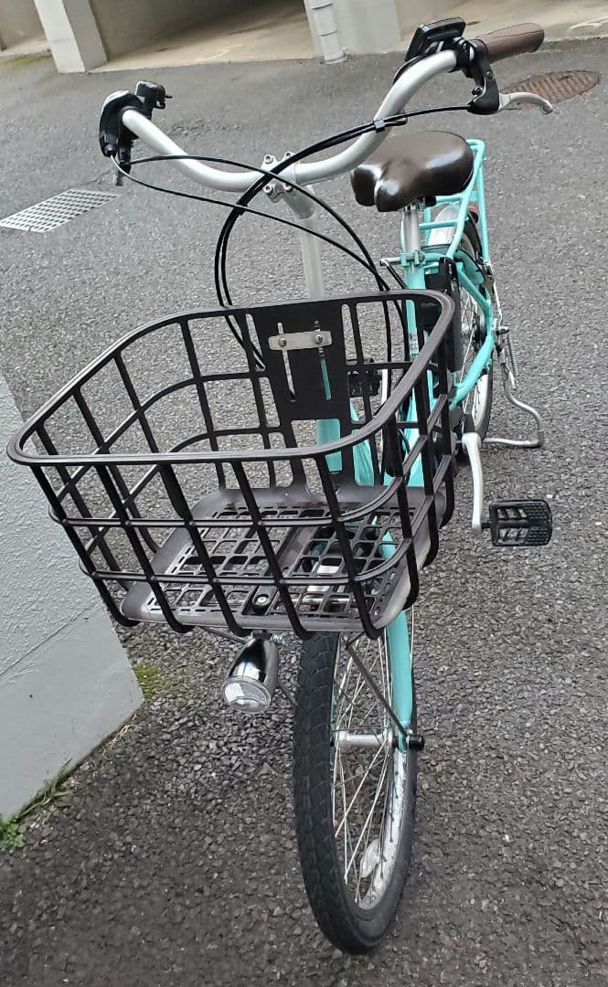電動アシスト自転車Vivi SL20 20インチミント前カゴ付 保証書あり 美品