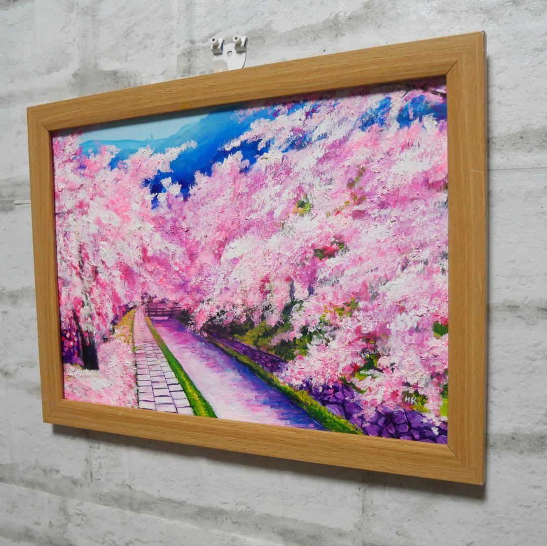 油絵 油彩 油彩画 絵画 絵【哲学の道の桜】