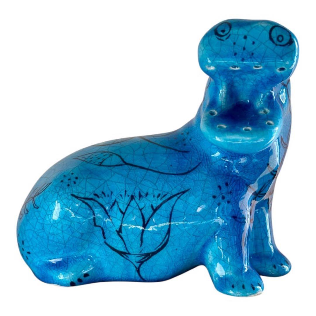 青いカバHIPPO大英博物館収蔵品のレプリカ陶器の置物