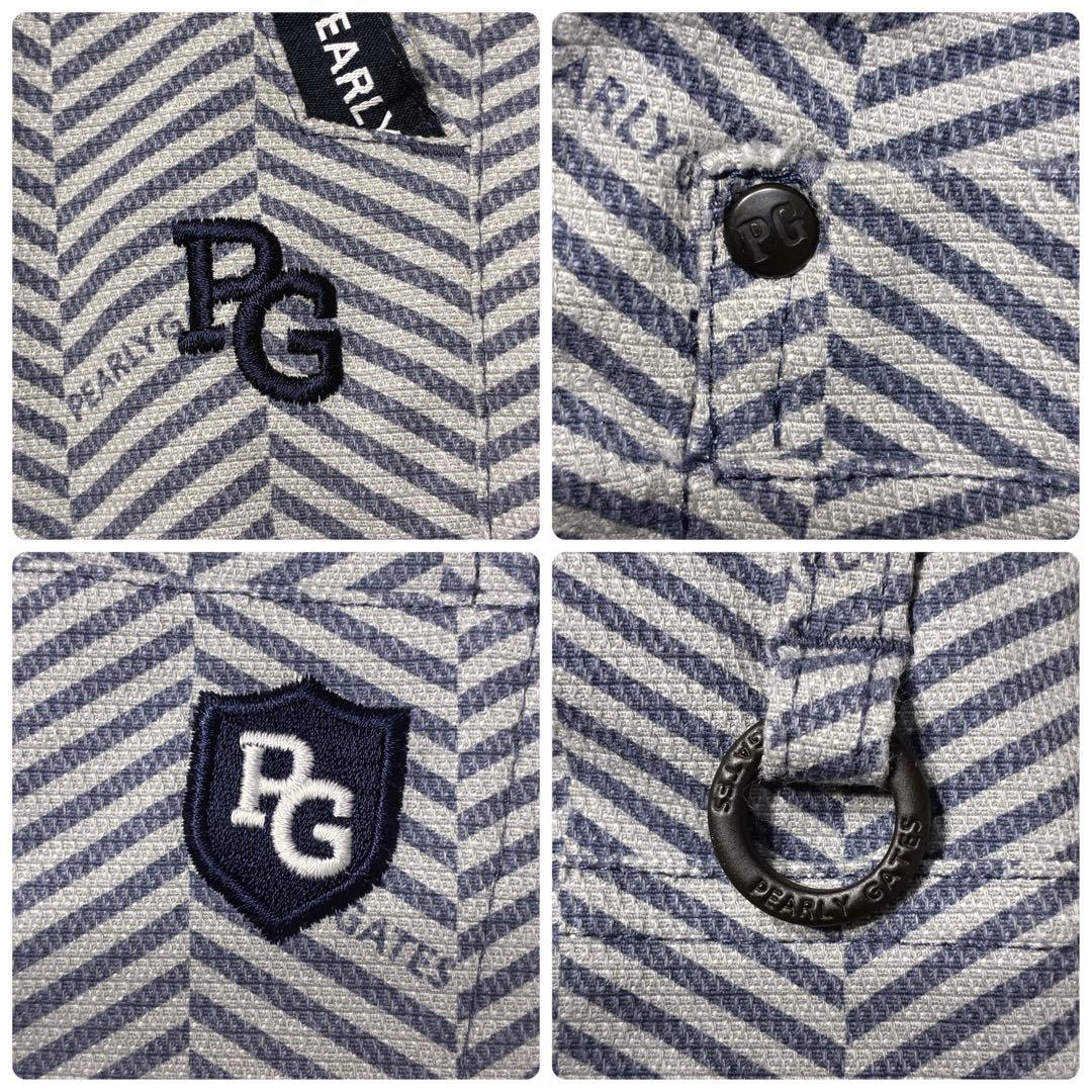 パーリーゲイツ ゴルフパンツ ヘリンボーン柄 ロゴ 総柄 グレー系 (5) L