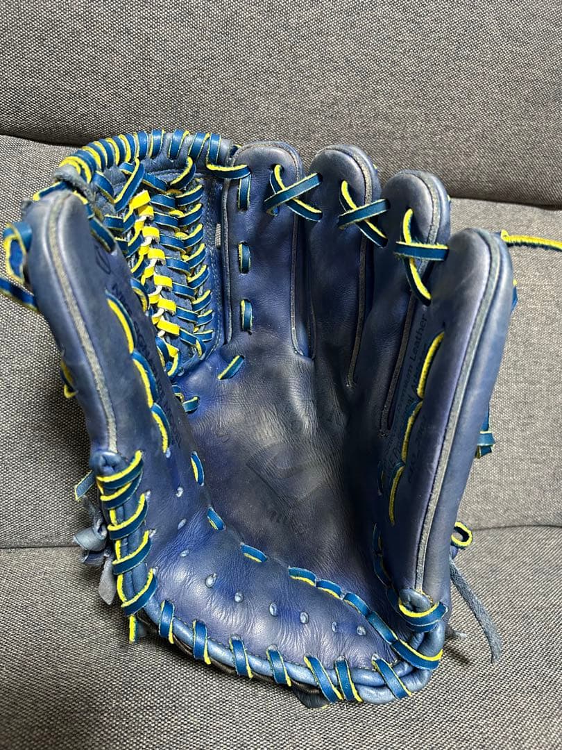 NIKE 硬式グローブ 青 nike pro 2005 激レア 紐交換 中古