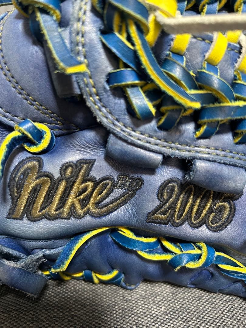NIKE 硬式グローブ 青 nike pro 2005 激レア 紐交換 中古