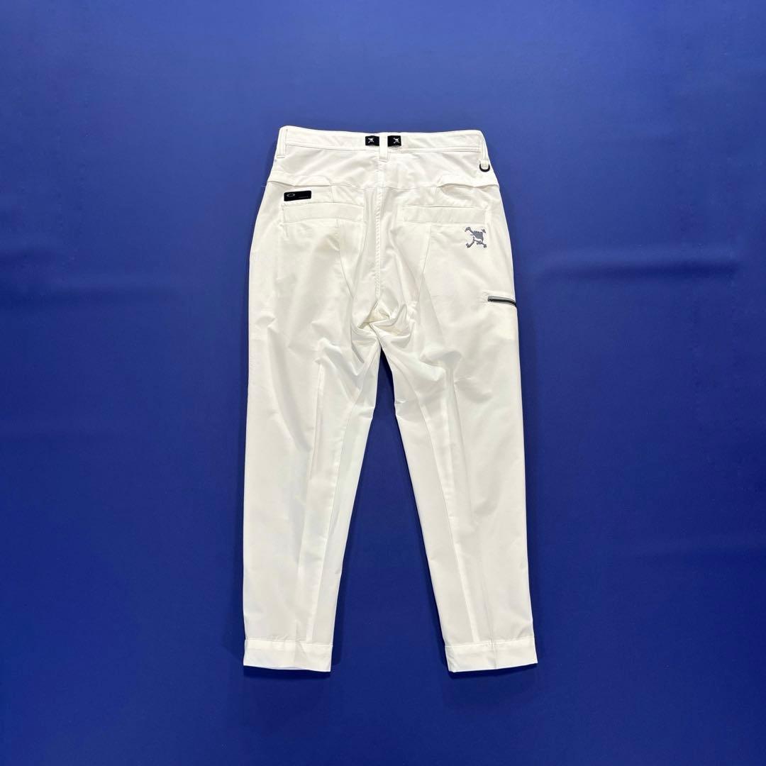 オークリー　ロングパンツ　クロッフドパンツ　ホワイト　S〜M程度　30 スカル
