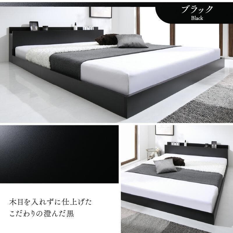 セール！新品 送料込 ダブルベッド マットレス付 棚 コンセント付 WB