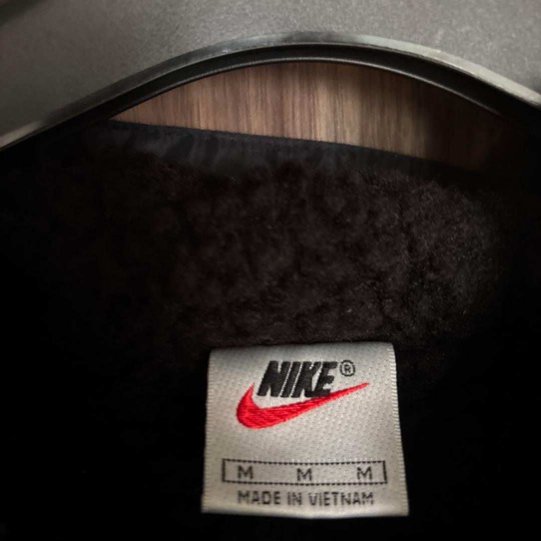 【美品】NIKE ナイキ ベンチコート ロングコート ロゴ刺繍 サッカー 黒　M