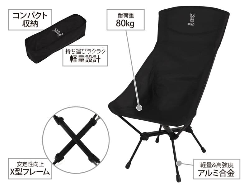 DOD　スワルスエックスハイ　2脚セット C1-592-BK
