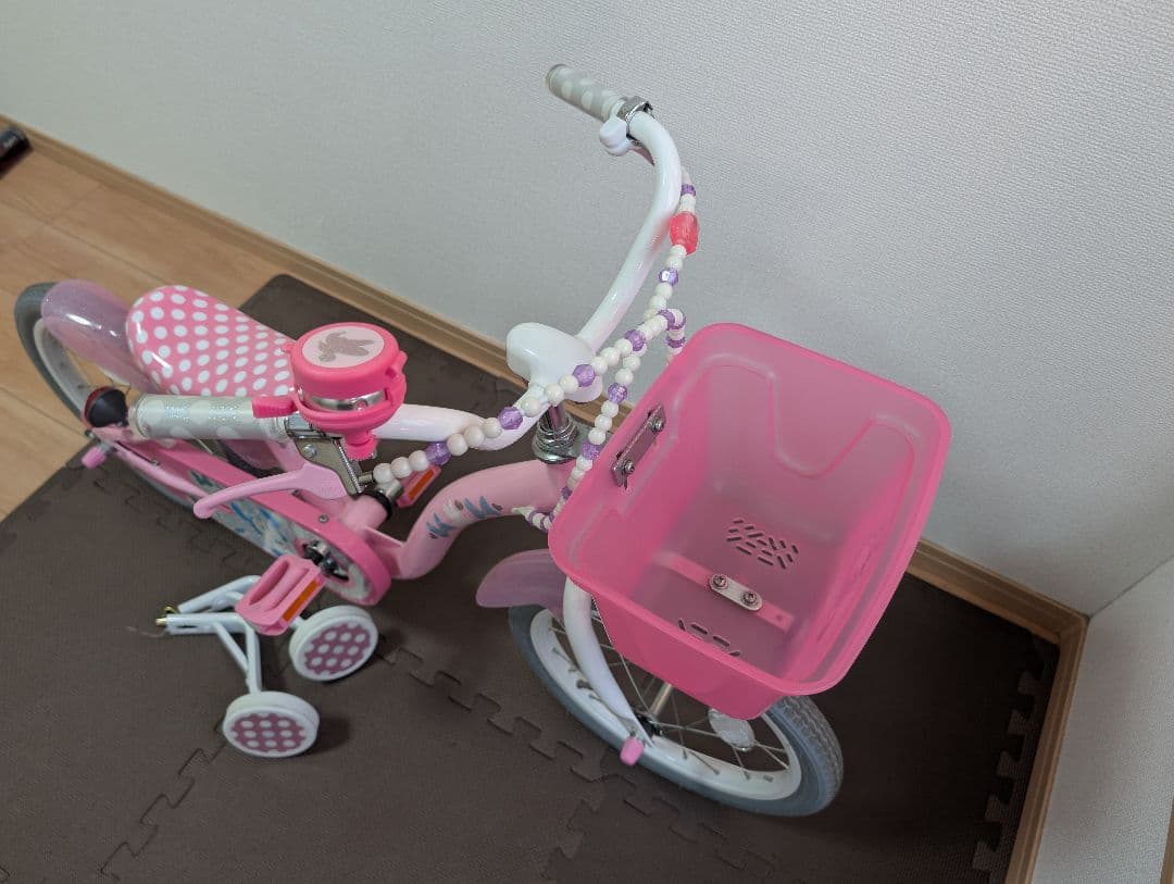 ミニーマウス デザイン 子供用自転車 ピンク
