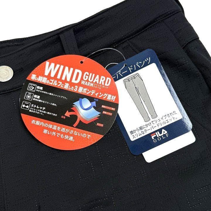 新品 フィラ ゴルフ 高周波キルト 3層ボンディング パンツ フリース 黒 82