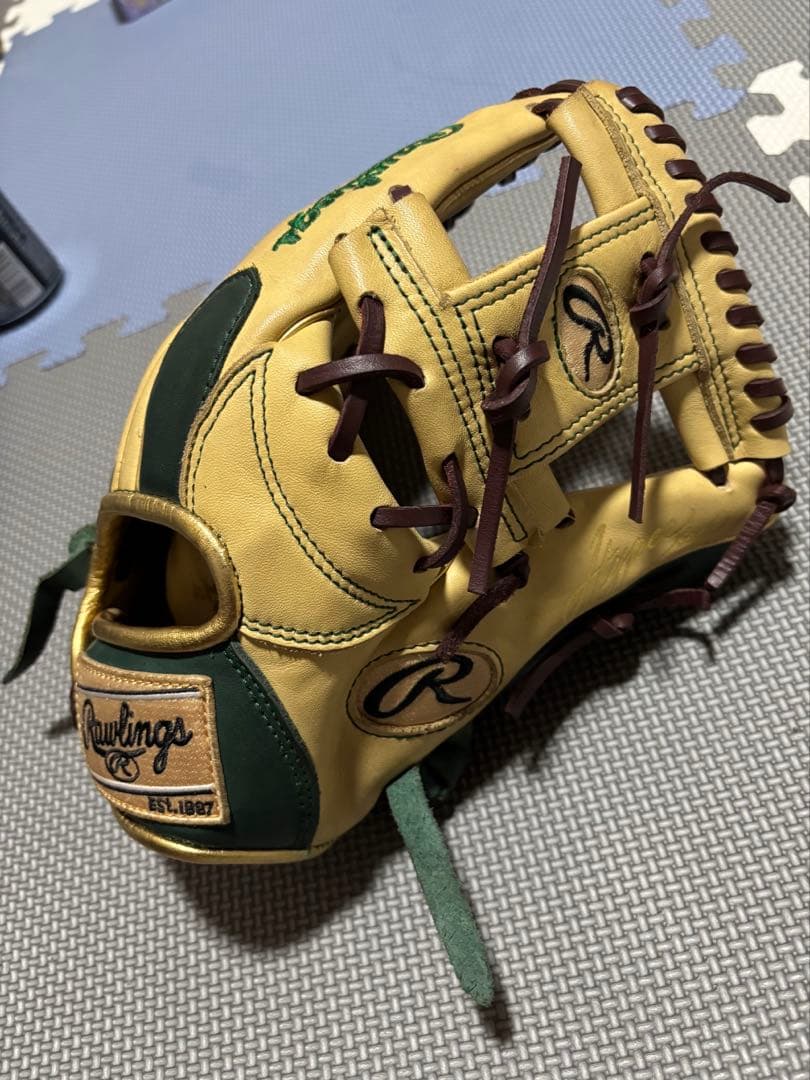 西*田様 ローリングス　内野手用グローブ　軟式　グリーン×キャメル