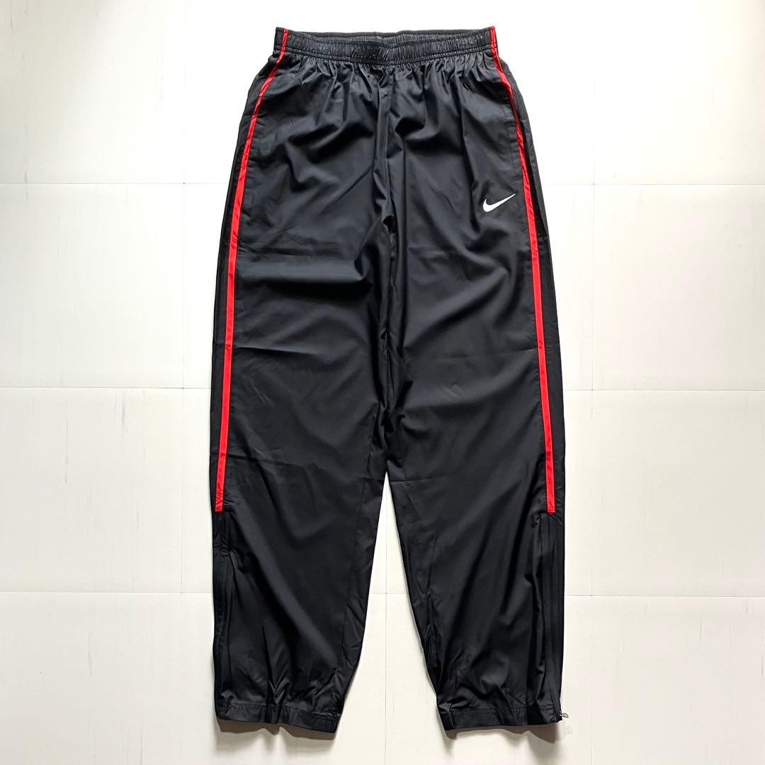 【美品】00s NIKE TOTAL90 ピステスーツセットアップ　黒/赤　M