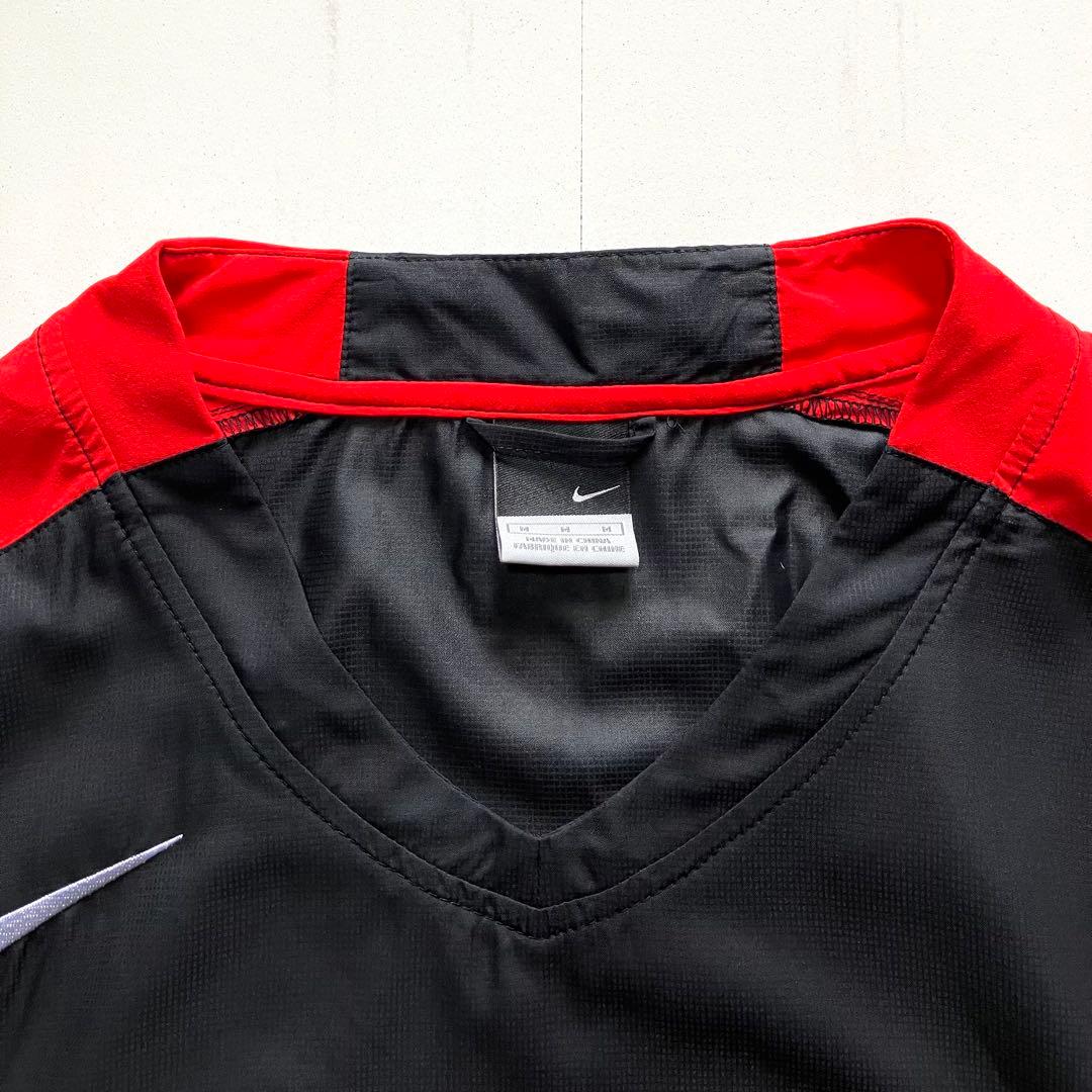 【美品】00s NIKE TOTAL90 ピステスーツセットアップ　黒/赤　M