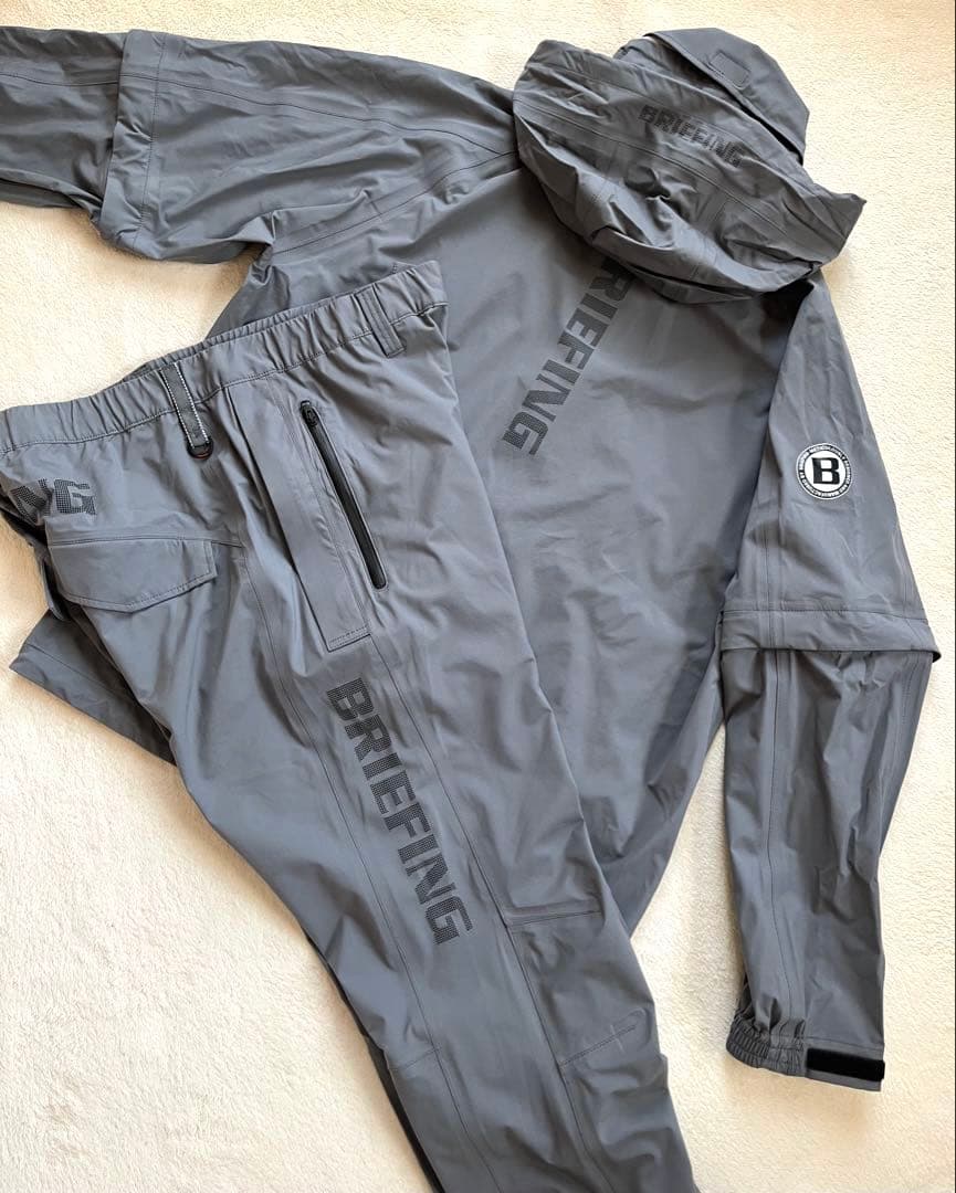 BRIEFING グレー レインウェア上下 セットアップ size L 極美品