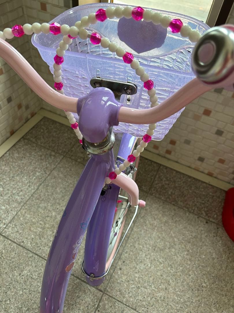 ソフィア　幼児用　自転車 三輪車　スタンド付き　補助輪付き　18センチ　中古品