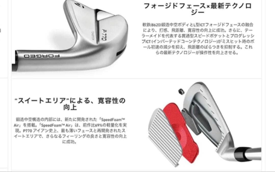 新品 テーラーメイド P770 アイアン 6本セット ダイナミック シャフト