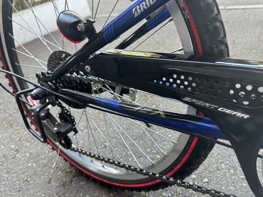 ブリヂストン エクスプレスジュニア 自転車 青 24インチ　札幌市内引取か引渡し