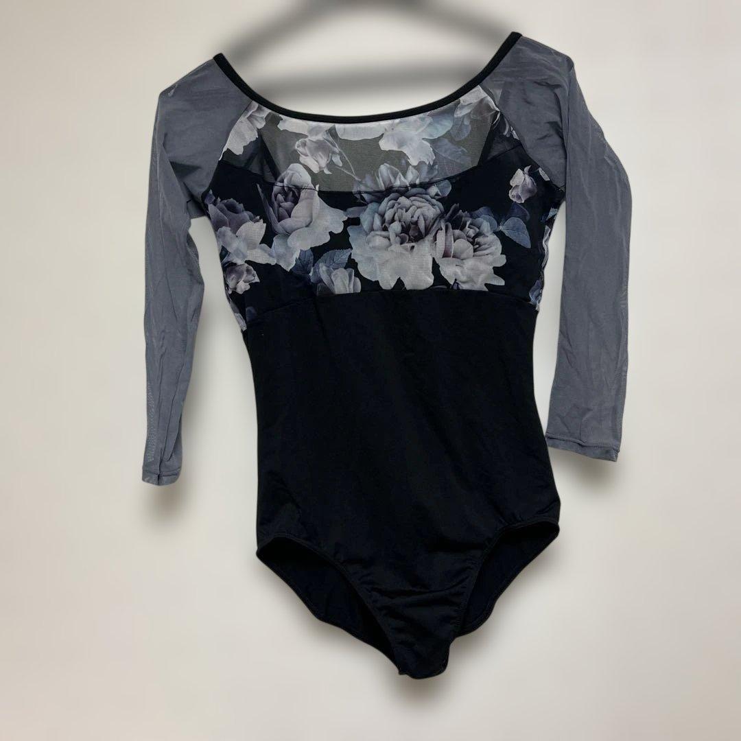 チャコットメッシュスリーブ花柄バレエレオタード / L L