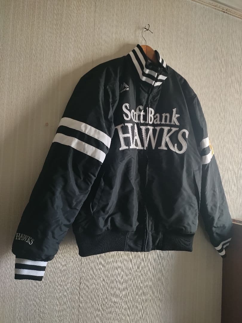 Majestic製　SoftBank Hawks スタジャン　ブラックサイズL