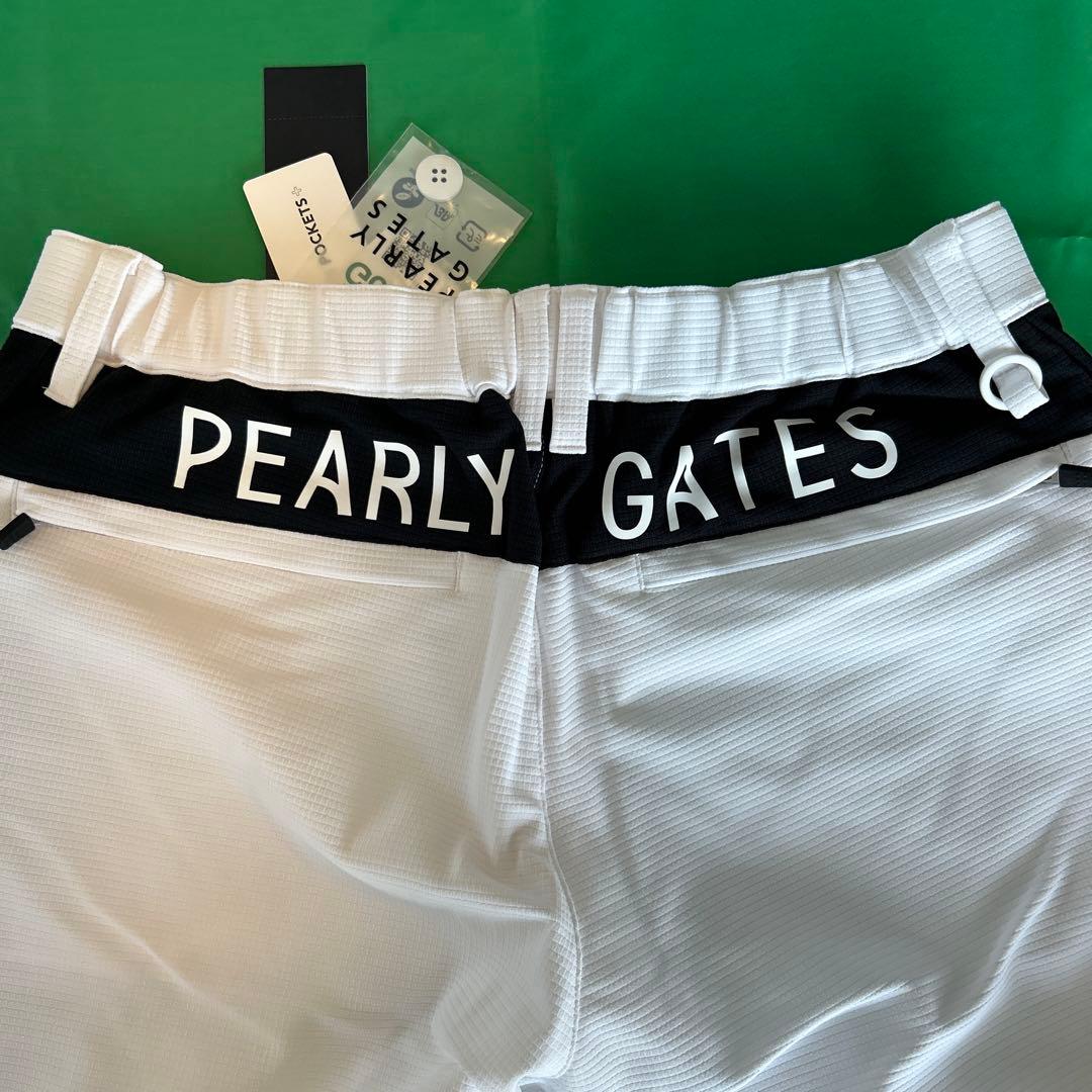 ま*く様 PEARLY GATES ブロッククロス　ノータックパンツ ホワイト