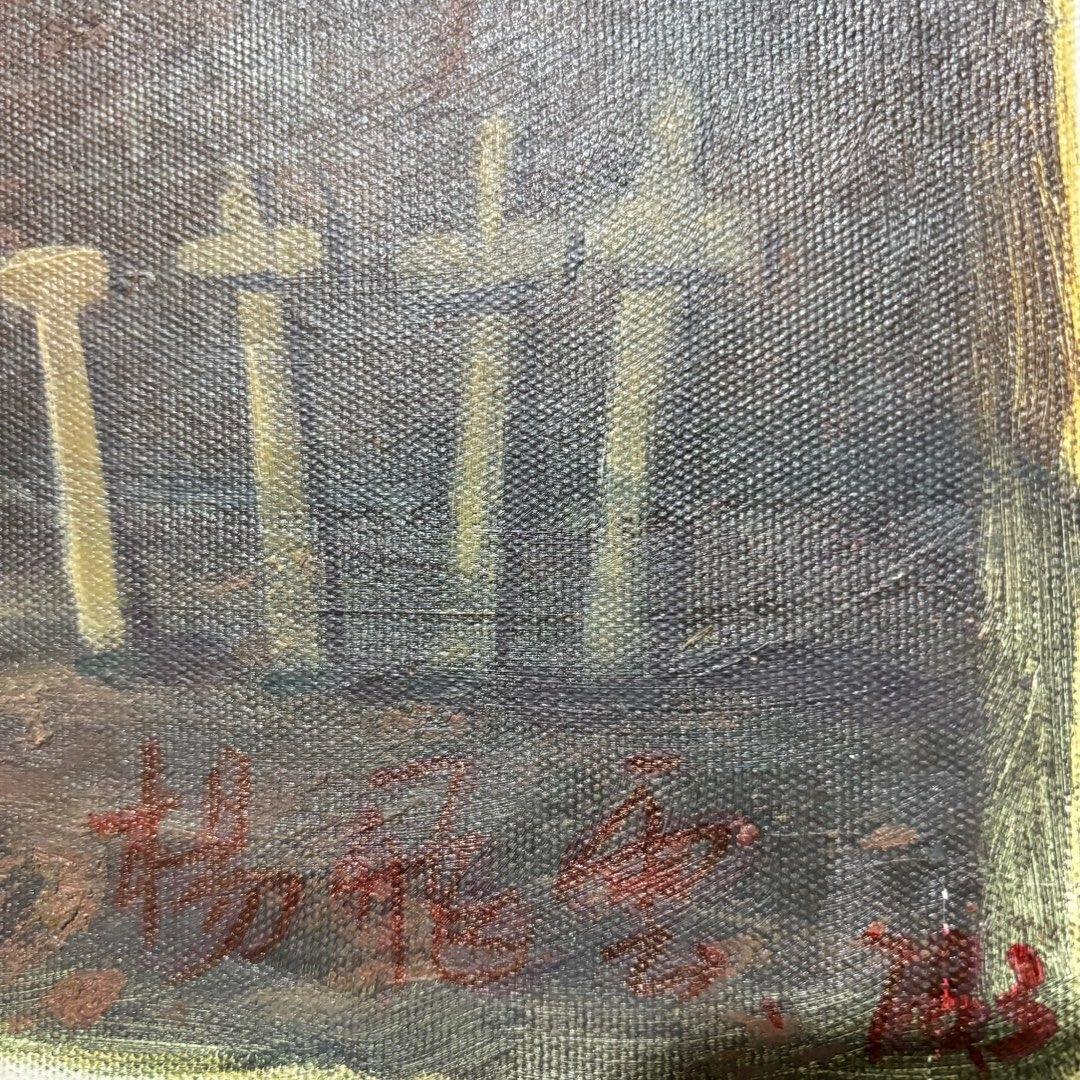 手描き 水彩油画 風景画 人物画 インテリア 絵画 約70×100cm