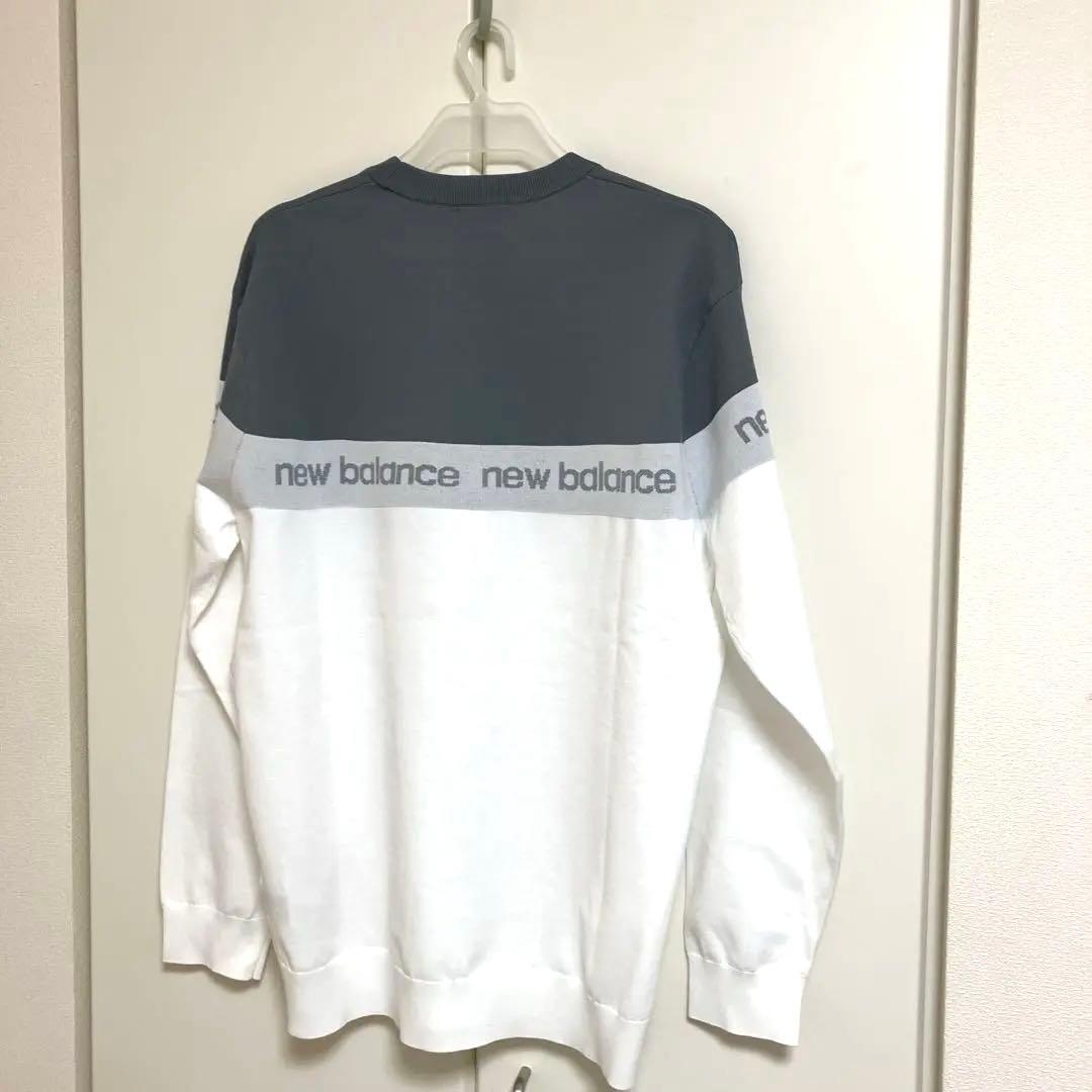 L 新品　ニューバランスゴルフウェア　セーター メンズ　ニット　ホワイト　グレー