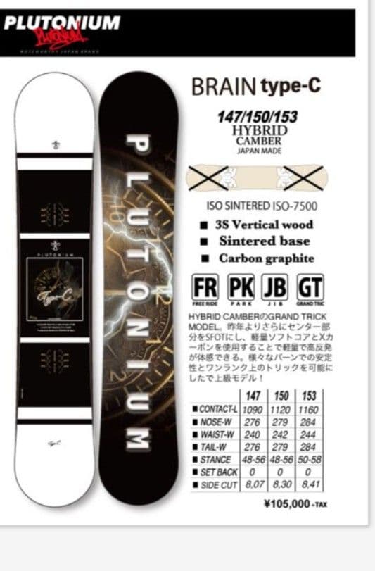 【ほぼ新品】plutonium Brain type-c 24/25 153cm