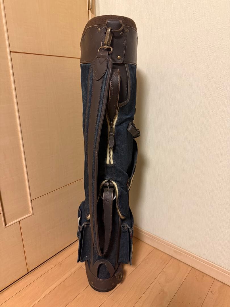 【希少品】エヴィス（EVISU）フード一体型キャディバッグ・デニム生地